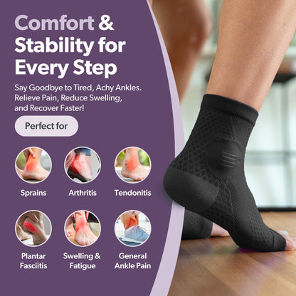 Neuropathy Socks | Compression Toeless Foot Pain Relief Sleeves for Diabetics and Peripheral Treatment (Pair)