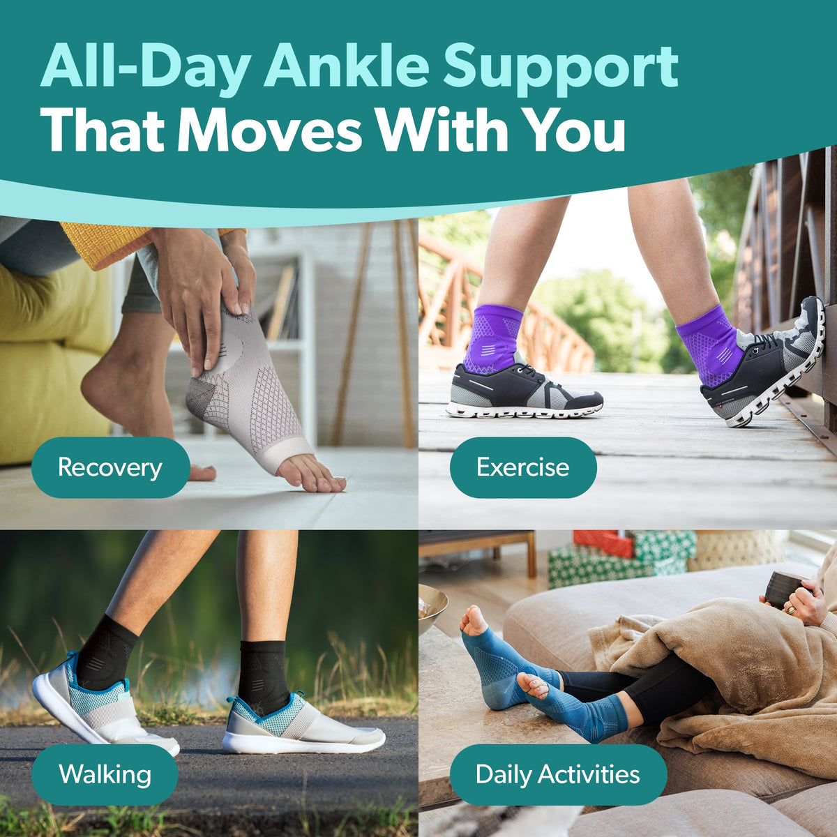 Neuropathy Socks | Compression Toeless Foot Pain Relief Sleeves for Diabetics and Peripheral Treatment (Pair)