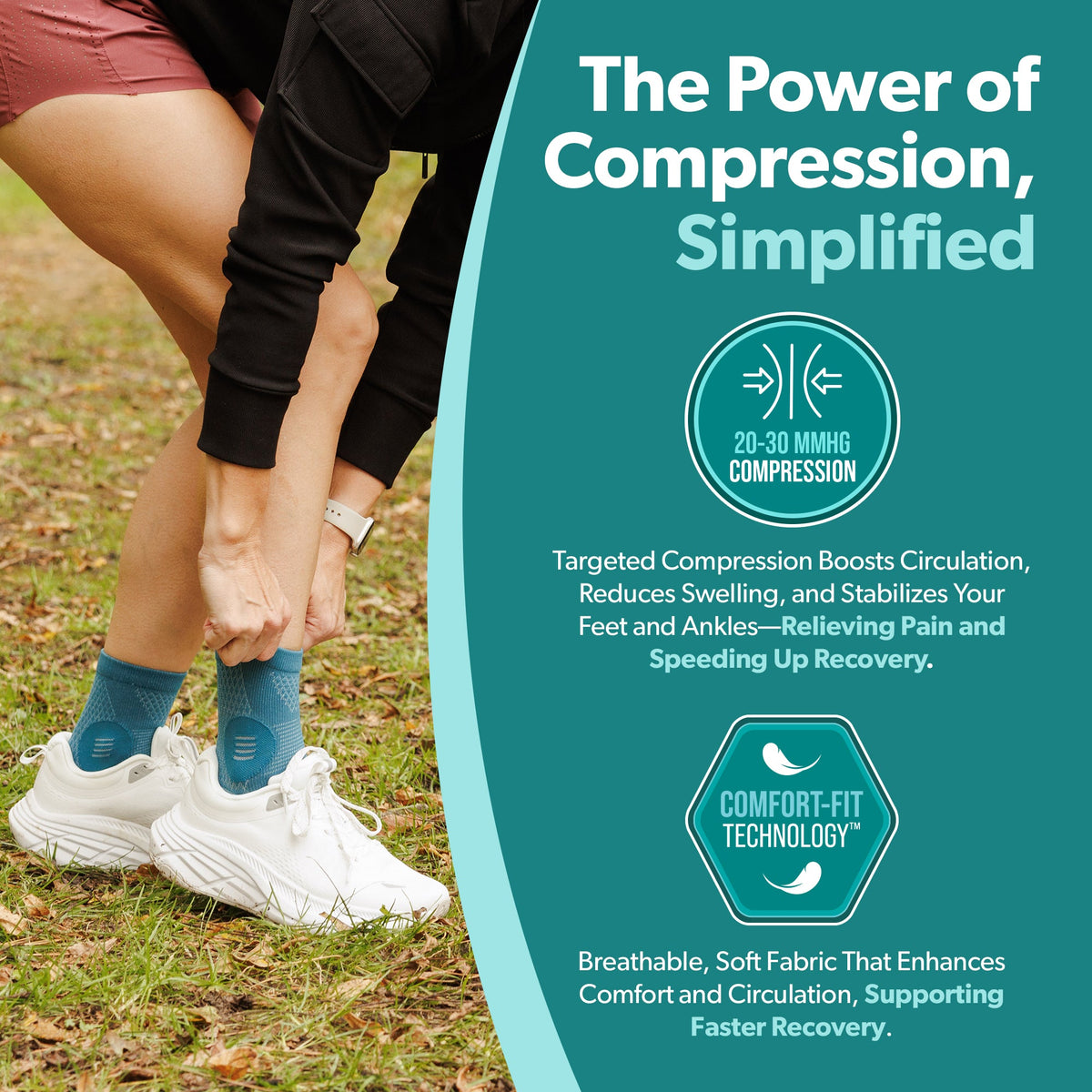 Neuropathy Socks | Compression Toeless Foot Pain Relief Sleeves for Diabetics and Peripheral Treatment (Pair)