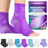 Neuropathy Socks | Compression Toeless Foot Pain Relief Sleeves for Diabetics and Peripheral Treatment (Pair)